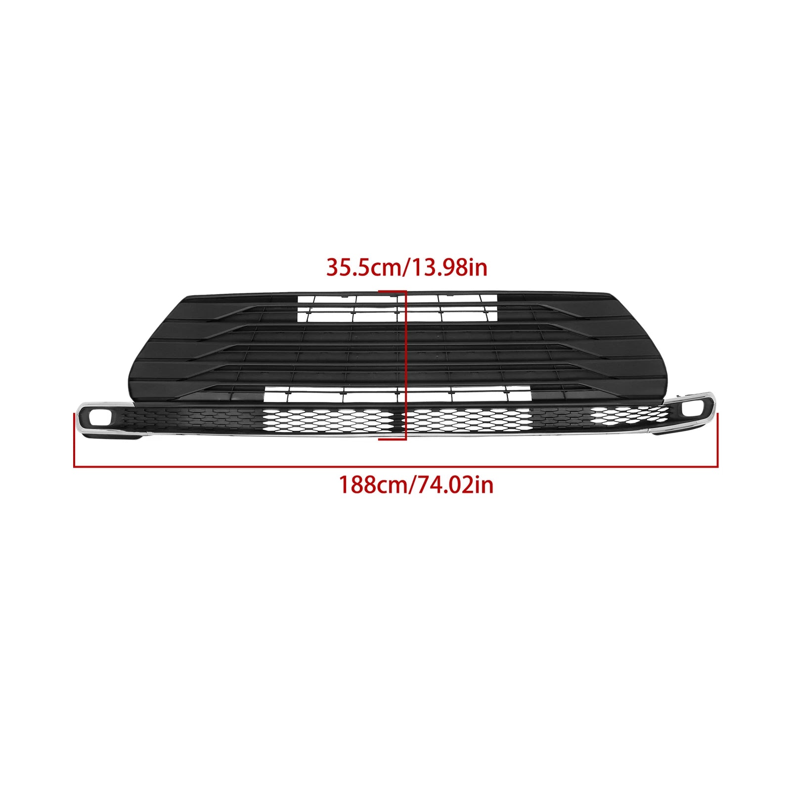 Front Bumper Grille for Toyota Sienna (2021-2023) Matte Black Chrome
