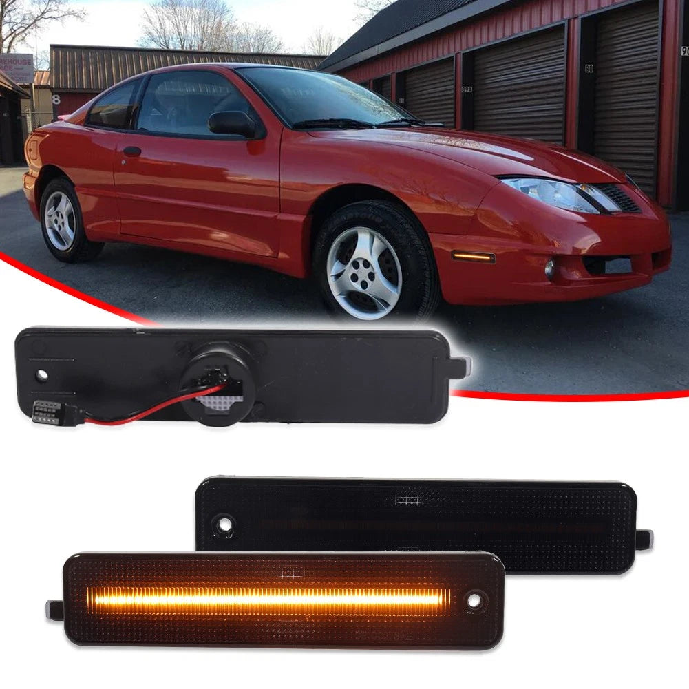 2X Smoked Lens Amber LED Front Side Marker Lights for Pontiac Sunfire (2000–2005)