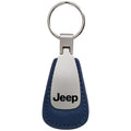 Blue Leather Teardrop Keychain - Officially Licensed for Jeep