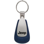 Blue Leather Teardrop Keychain - Officially Licensed for Jeep