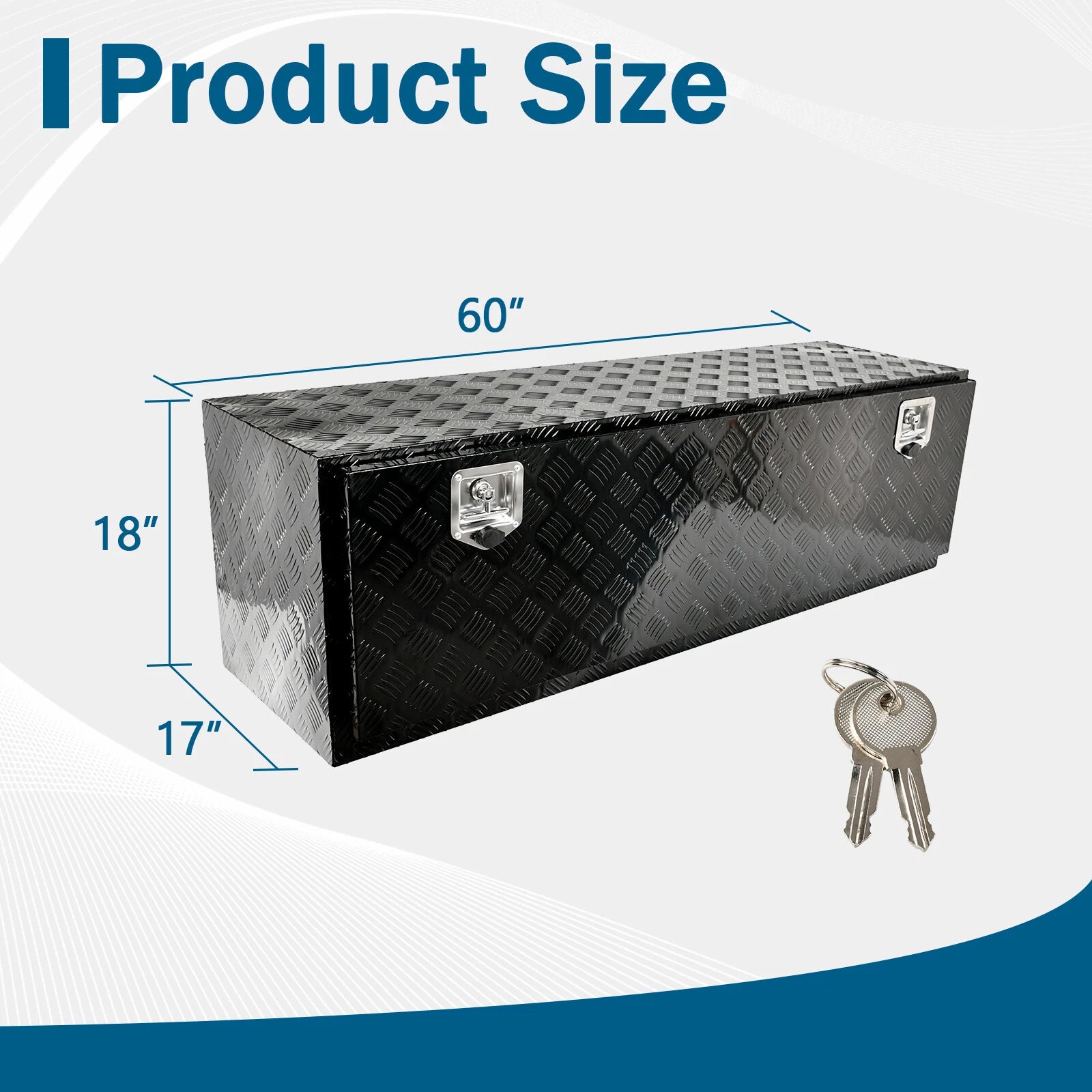 60" Black Aluminum Tool Box for Pickup Truck (Fits Most Models)
