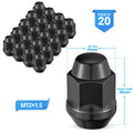 Set of 20 Black Acorn Lug Nuts for MDX SRX PT Cruiser Stratus Taurus Tribute G6