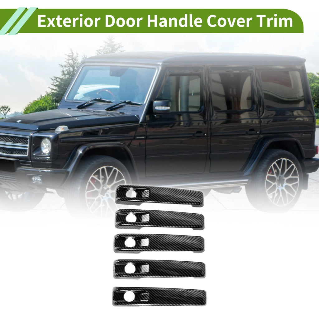 Set of 5 Carbon Fiber Black Exterior Door Handle Cover Trim for Mercedes-Benz G 