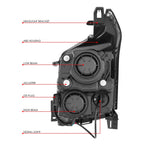 Projector Headlights for Cadillac SRX (2010–2016) - Black Housing, Clear Lens