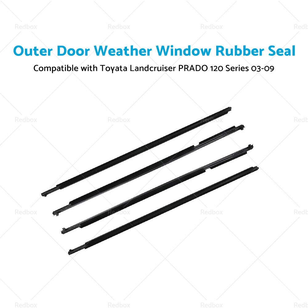 4X Door Glass Seal Weatherstrip for Toyota Landcruiser Prado (2003–2009)