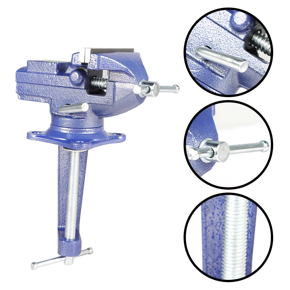 3.3" Bench Vise with 360° Swivel Base for Workbench