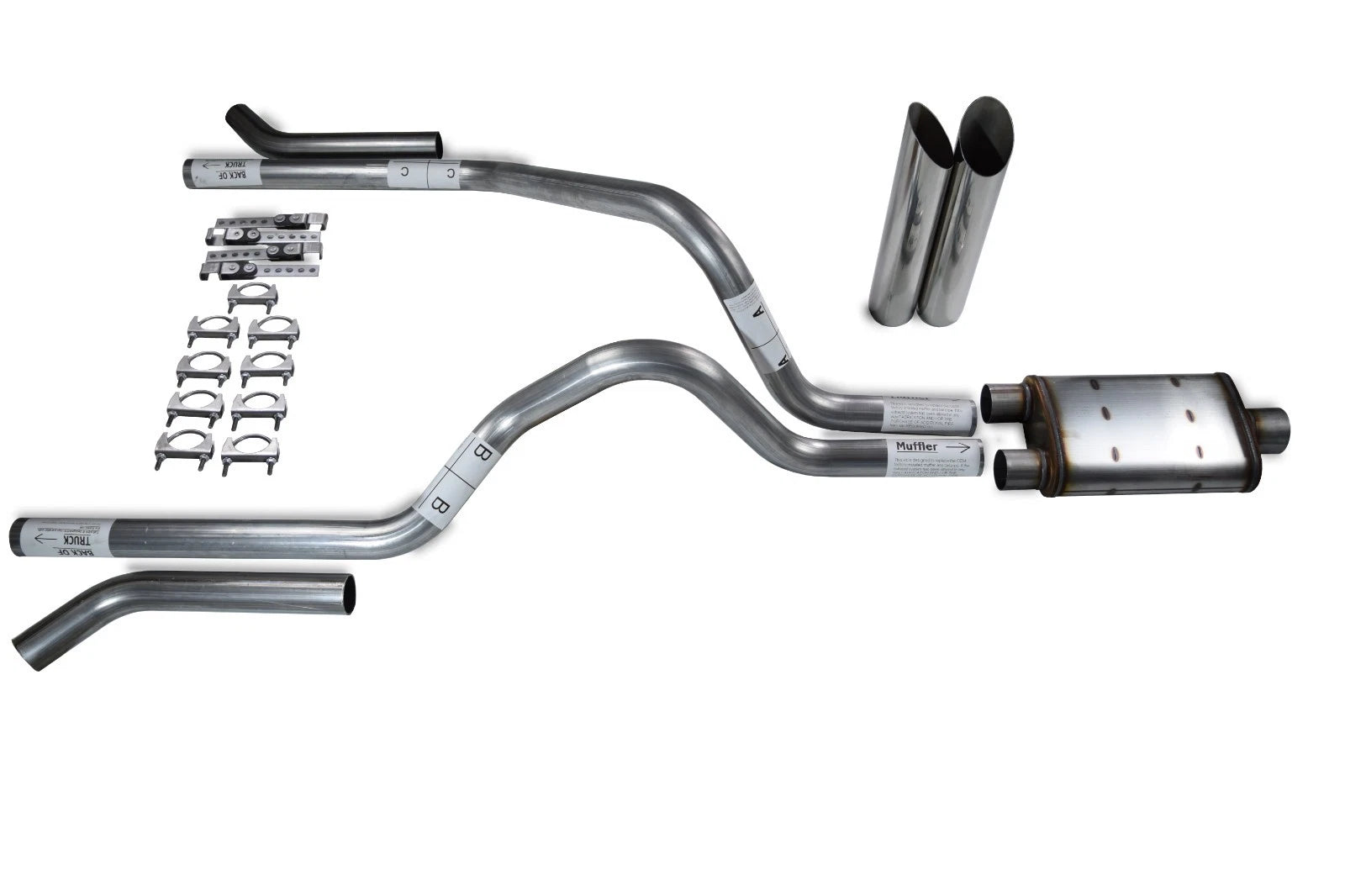 2.5" Dual Exhaust Kit for Dodge Dakota (1997–2005) Magnaflow XL Corner Slash
