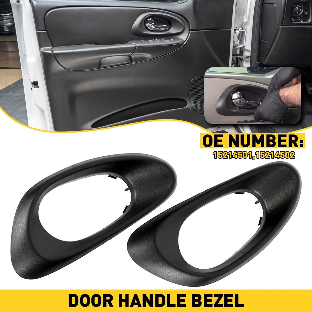 Set of 2 Front Inside Door Handle Trim Bezels for Chevy Trailblazer (2002–2009)