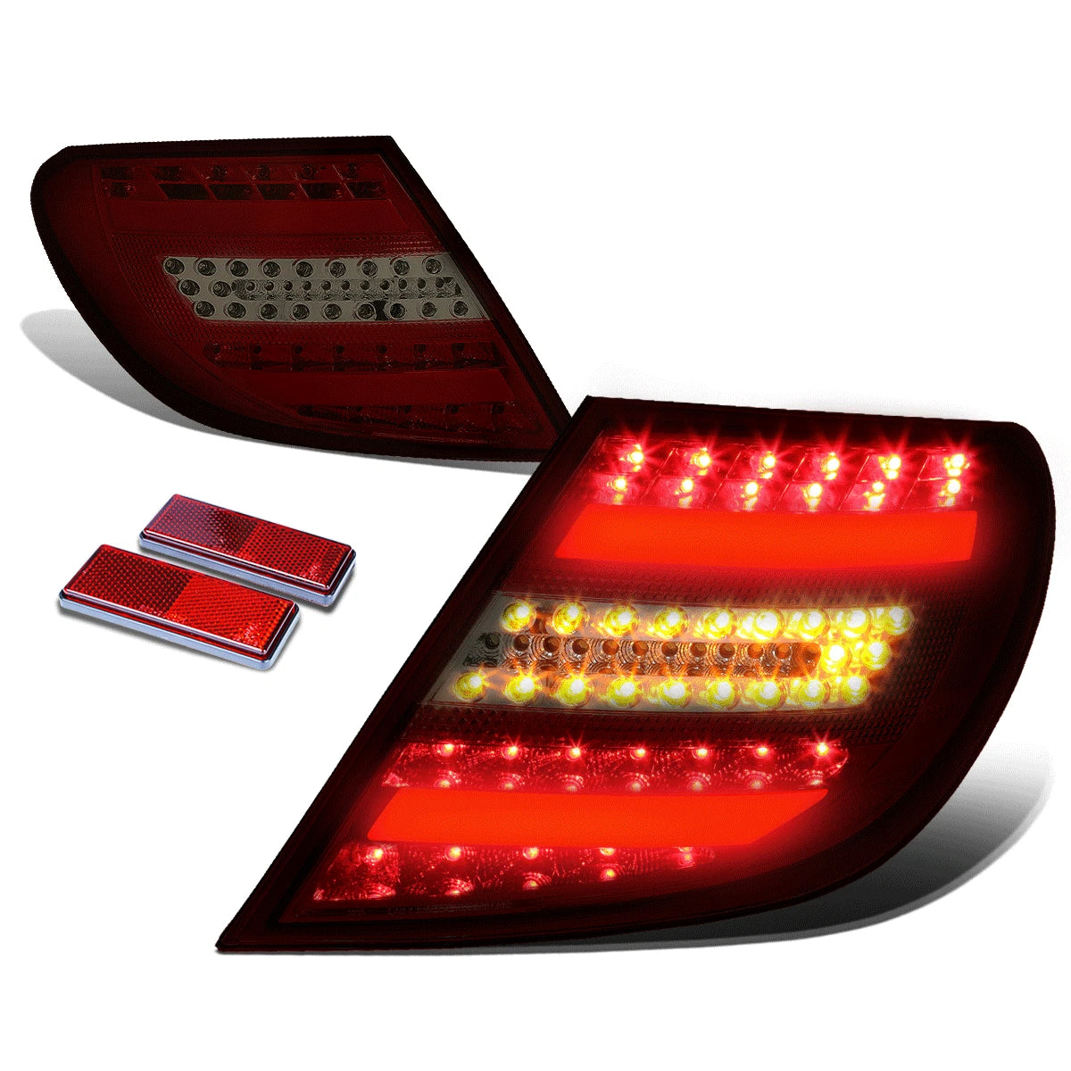 Full LED Tail Brake Light Stop Lamps for Mercedes W204 C250 C300 C350 (2008–2011)