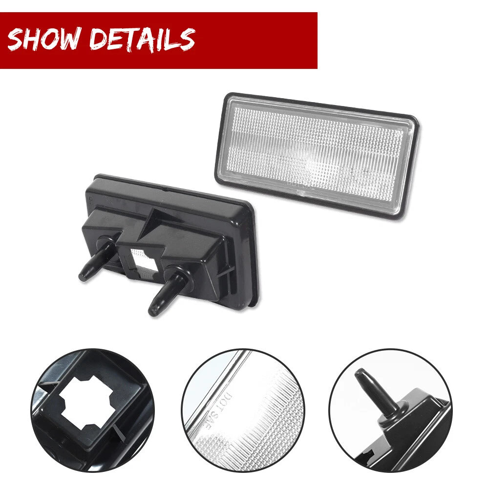 2X Clear Side Marker Parking Light Covers for Chevy Corvette C3 (74–79)