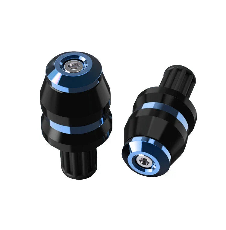 22mm 7/8" Motorcycle Handlebar Grips Bar End Caps CNC Blue