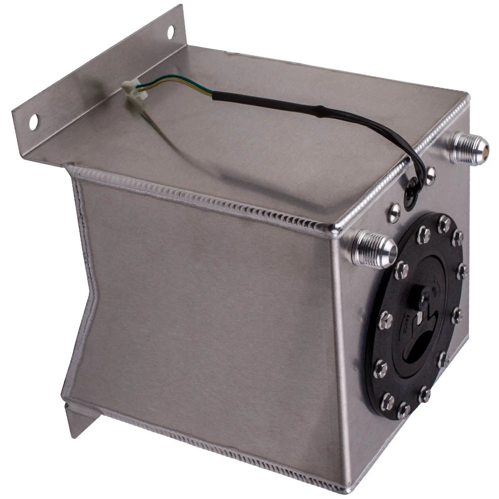 2.5 Gallon Aluminum Polished Fuel Cell Tank for Racing Drift with Level Sender