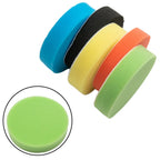Set of 5 Flat Sponge Buff Pads for Car Glass Polishing (5 Inch)