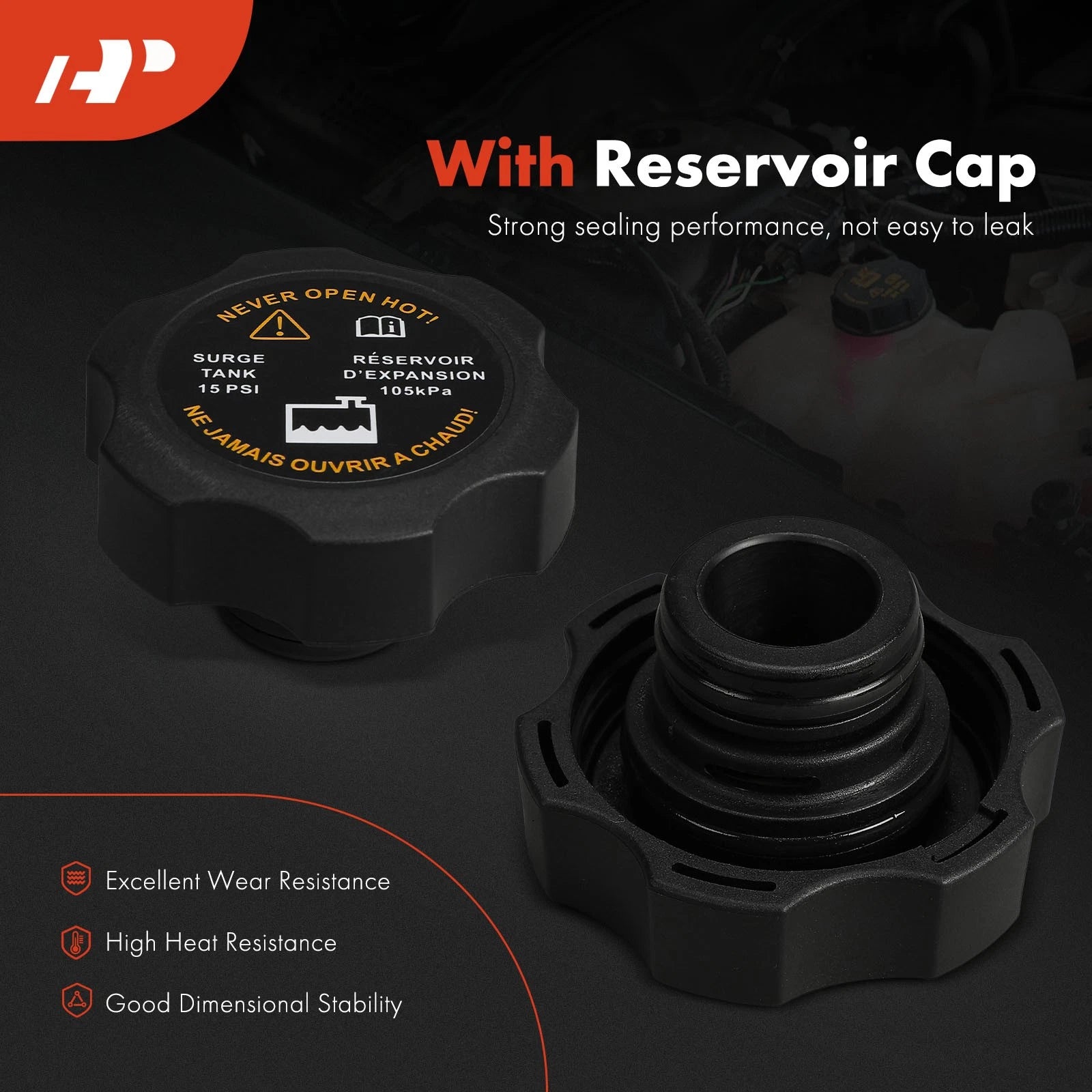 Front Engine Coolant Reservoir with Cap for Chevy Equinox (2010-2017)