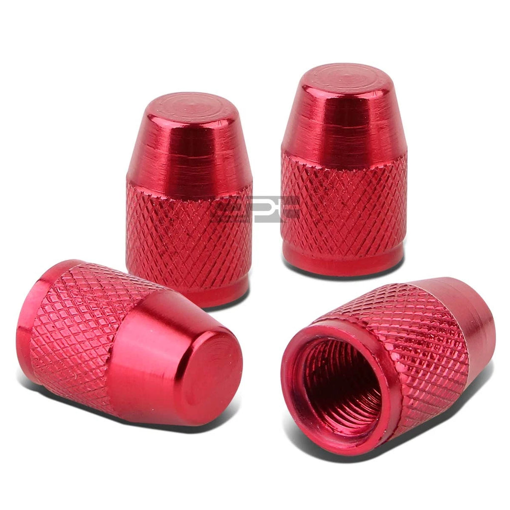 Set of 4 Aluminum Tire Rim Valve Air Port Dust Cover Stem Caps RT007 Red for Cars