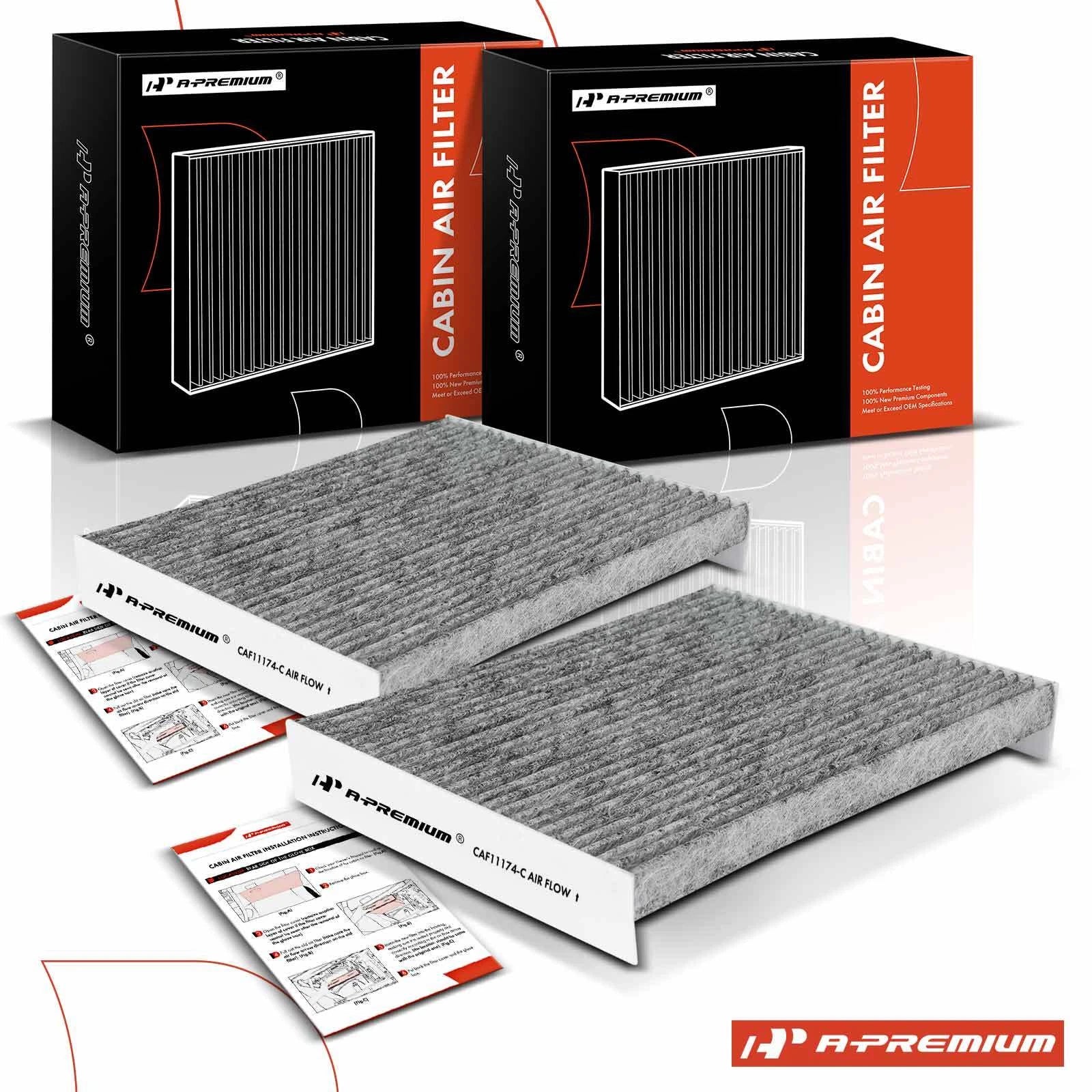 2X Activated Carbon Cabin Air Filter for Ford Fusion (2010–2012)