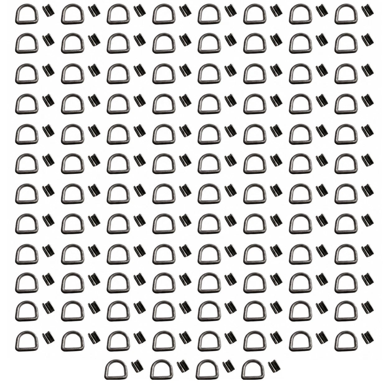Set of 100 D-Ring Tie-Down Anchors for Flatbed Trucks & Trailers