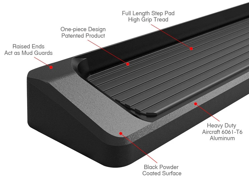 iBoard Black Running Boards for Toyota 4Runner (2006-2009)