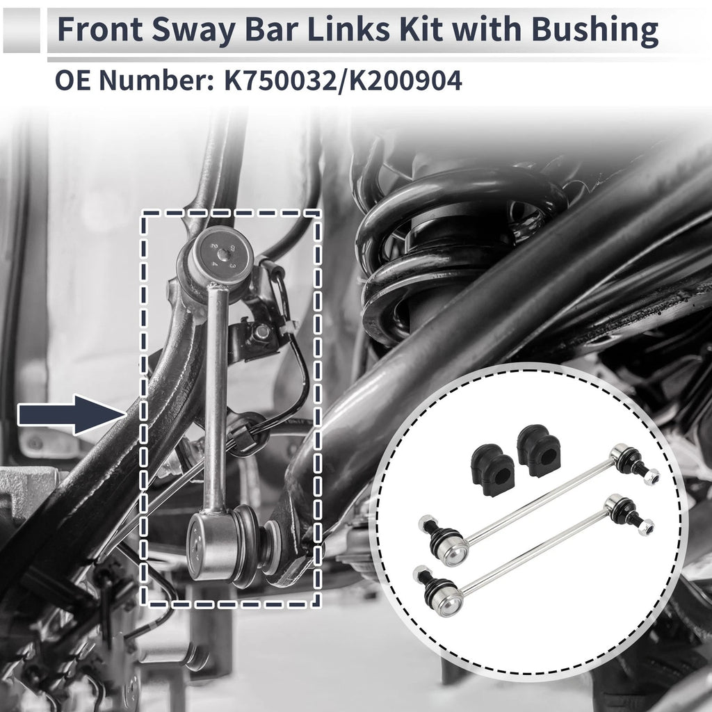 Front Stabilizer Bar Links Set of 2 with Bushings for Kia Magentis (2006–2010) No.K750032