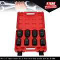 Set of 8 Deep Impact Sockets for Spindle Axle Nut (29-39mm)