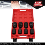 Set of 8 Deep Impact Sockets for Spindle Axle Nut (29-39mm)