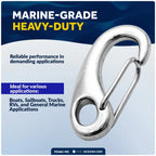 2-Pack 2 3/4" Snap Hook, 316 Stainless Steel for Sailboat
