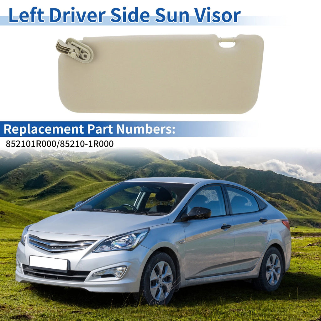 Left Side Sun Visor for Hyundai Accent (2011–2015) No. 85210-1R000 Beige