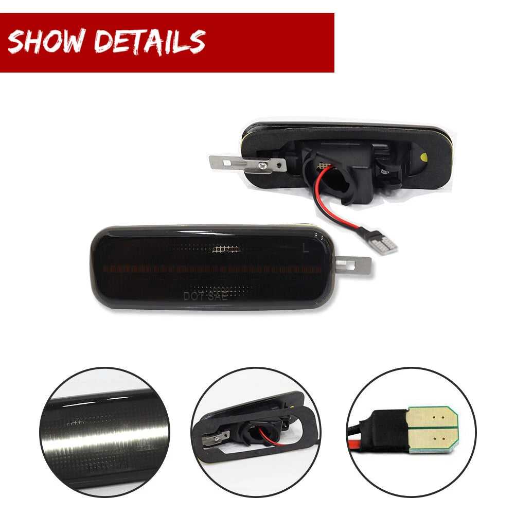 Smoke White LED Front Side Marker Lights for Nissan 240SX S13 (1989–1994)