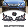 Set of 2 Halogen Headlights Assembly for Nissan Sentra (2013–2015)