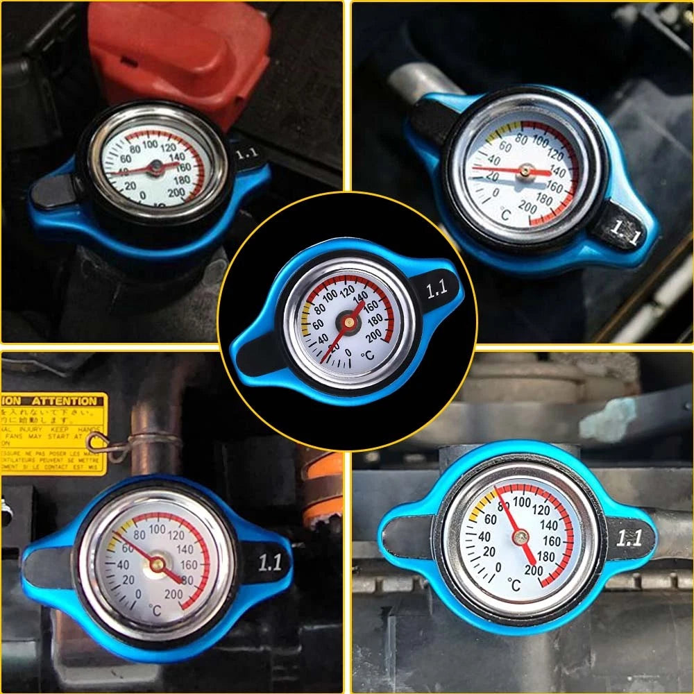 High Pressure Radiator Cap with Temperature Gauge for Make Model
