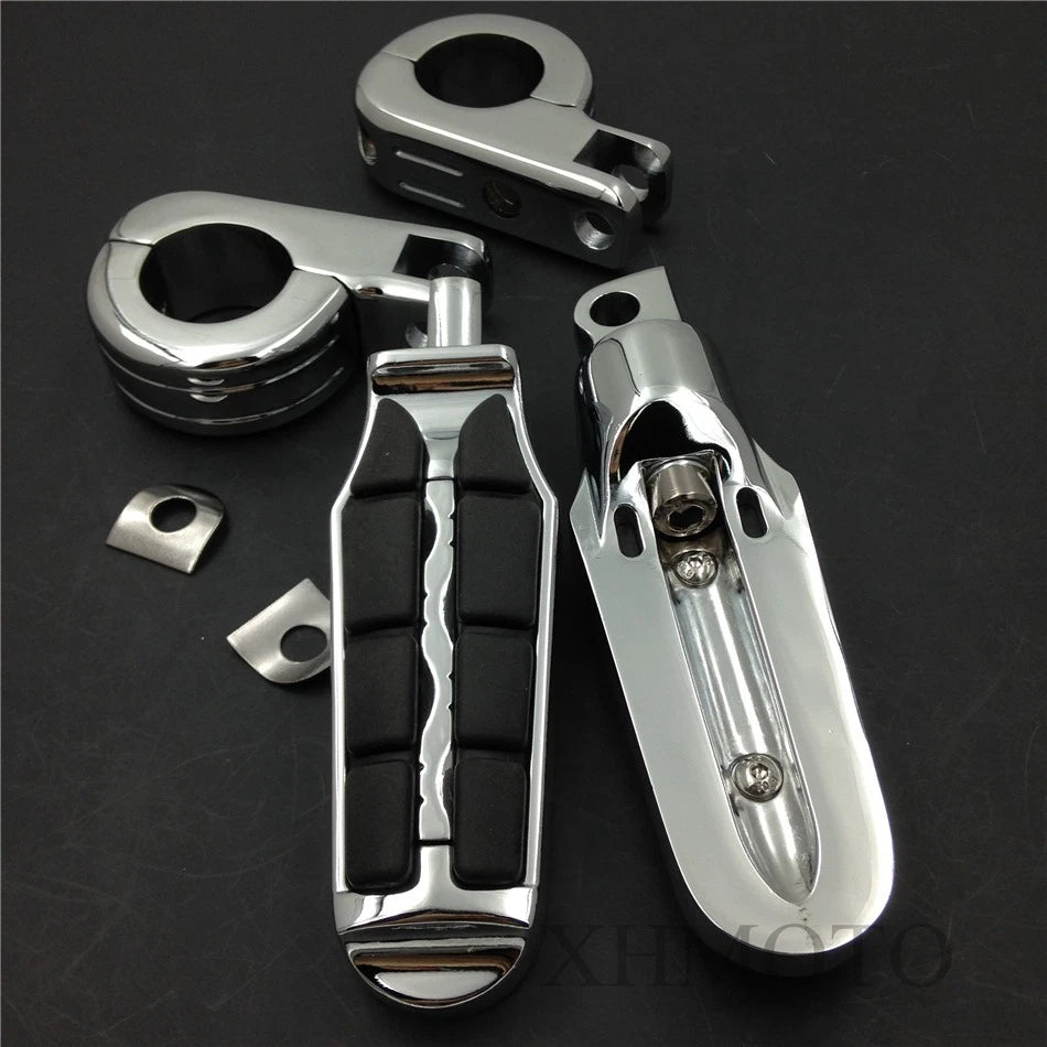 1 1/2" Highway Tombstone Offset Mount P Clamp Foot Peg for Harley Sportster