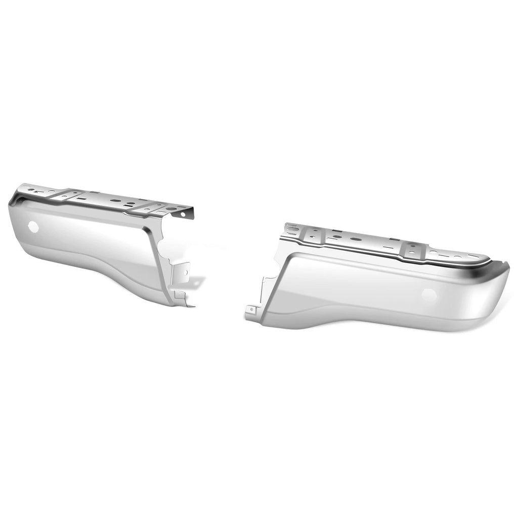 Chrome Rear Bumper End Caps Pair for Ford Ranger (2019–2023) w/ Sensor Holes