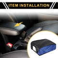 Center Console Lid Armrest Cover for Ford F-150 (Carbon Fiber, Black Blue)