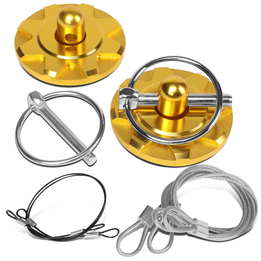 Hood Locking Latch Pin Kit for Universal Fit (Gold Aluminum)