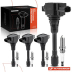 Set of 4 Ignition Coils & 4 Iridium Spark Plugs for Nissan Versa (2012–2019)