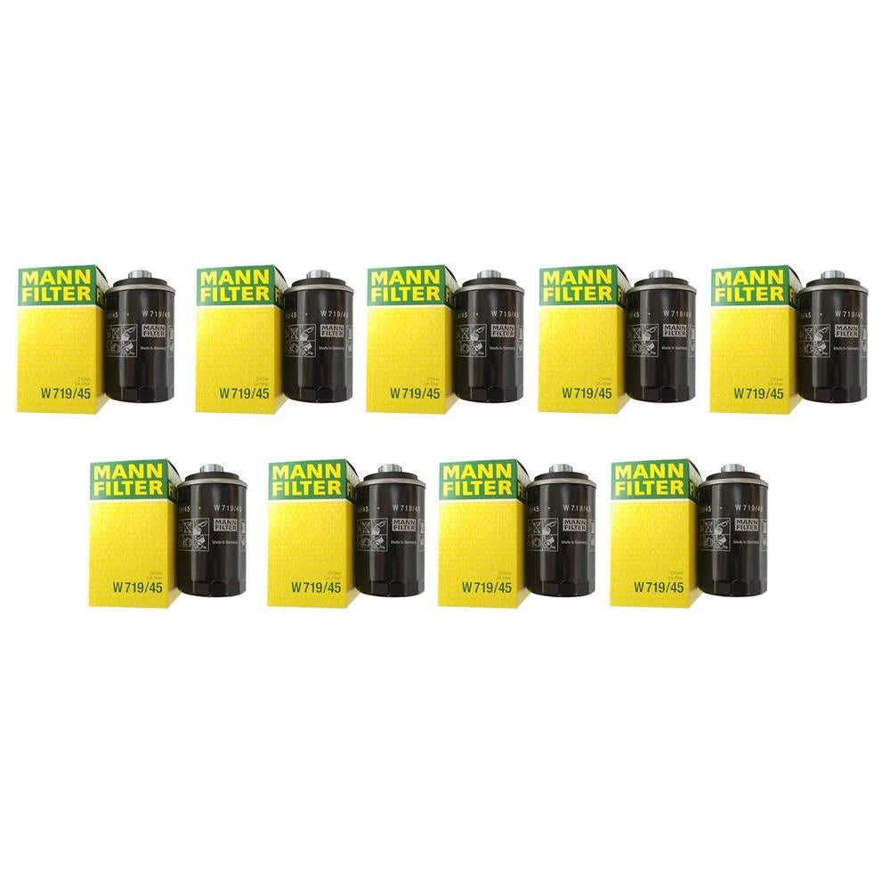 Set of 9 Engine Oil Spin-On Filters for Audi VW 2.0L L4 Turbocharged