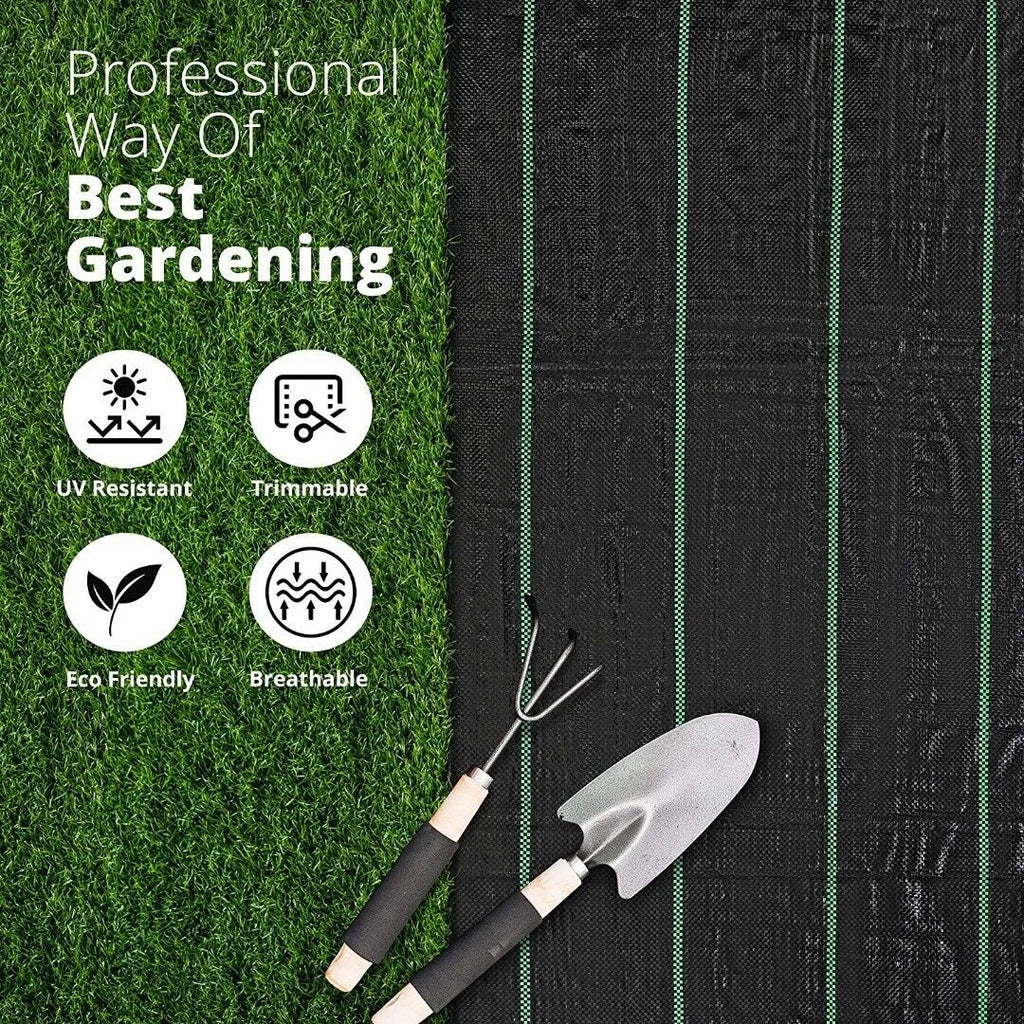 Set of 4 Landscape Weed Control Fabric Ground Cover Barrier Mat