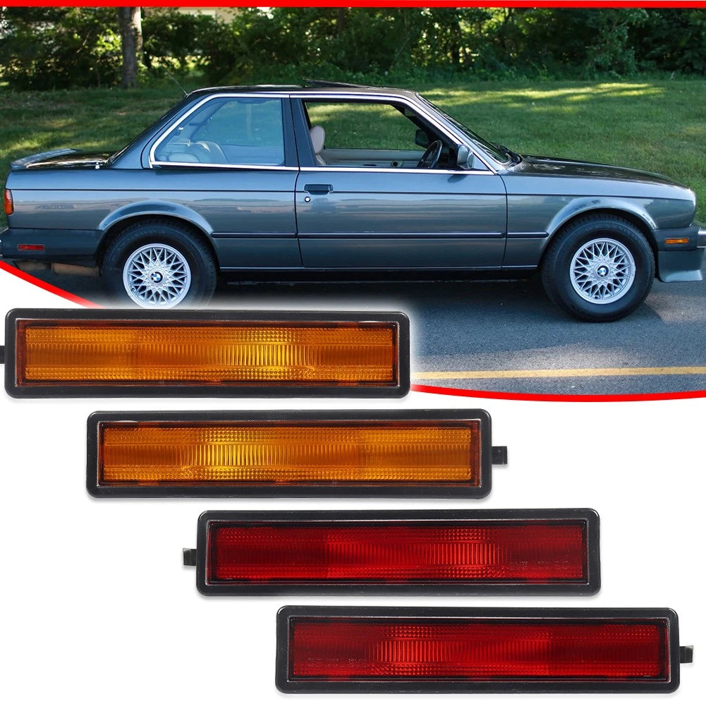 Amber Front and Red Rear Side Markers for BMW E30 E34 E32
