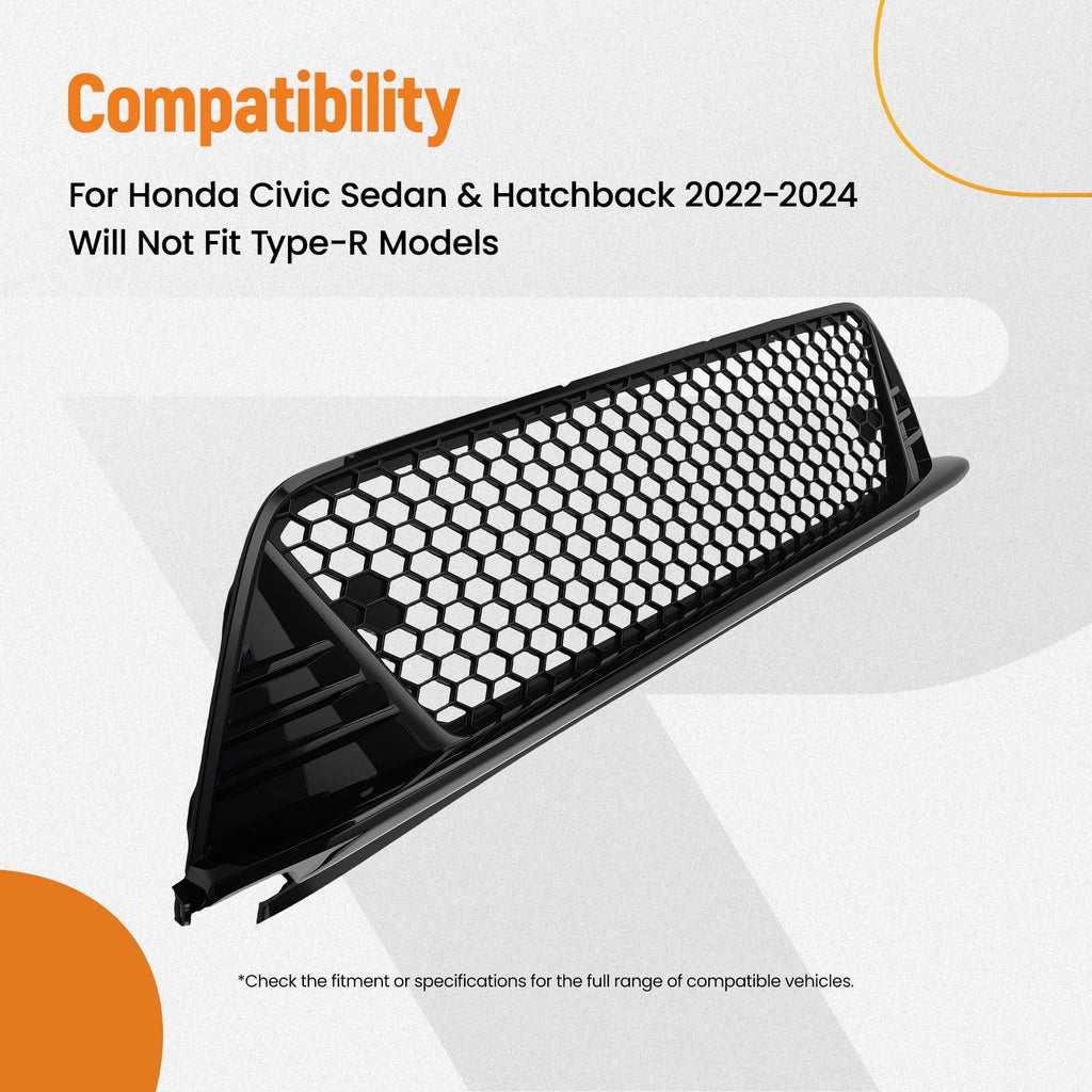 Lower Front Bumper Grille Mesh for Honda Civic (2022-2024)