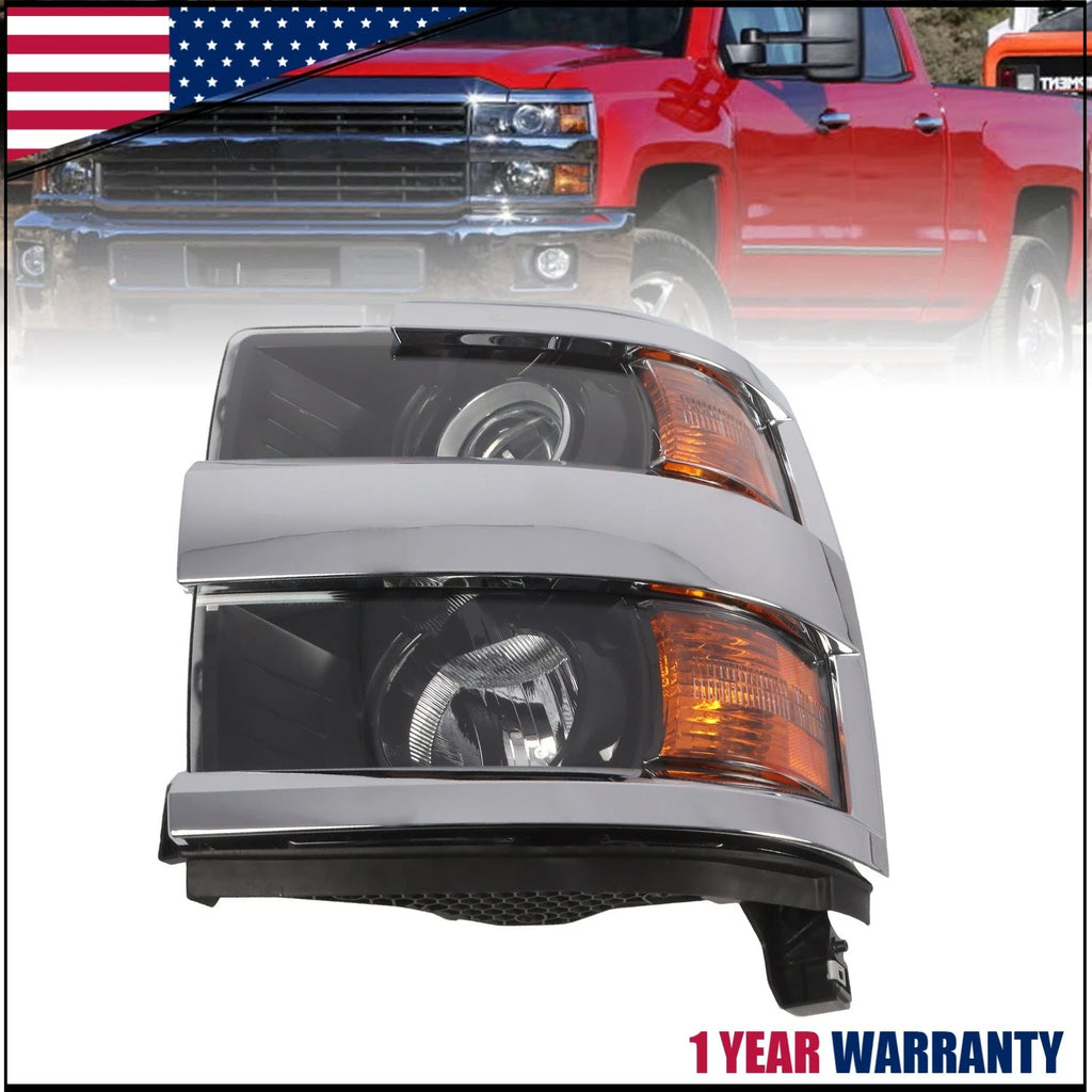 Driver Side Halogen Headlight for Chevy Silverado 2500HD 3500HD (2015–2019)