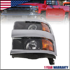 Driver Side Halogen Headlight for Chevy Silverado 2500HD 3500HD (2015–2019)