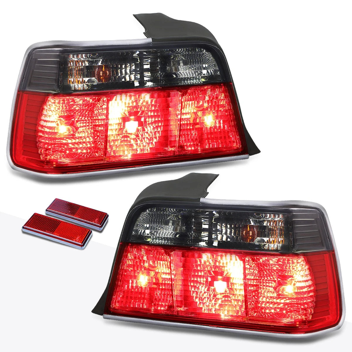 2X Tail Light Brake/Stop Lamp for BMW 3-Series E36 (1992–1998) Red/Smoked Lens
