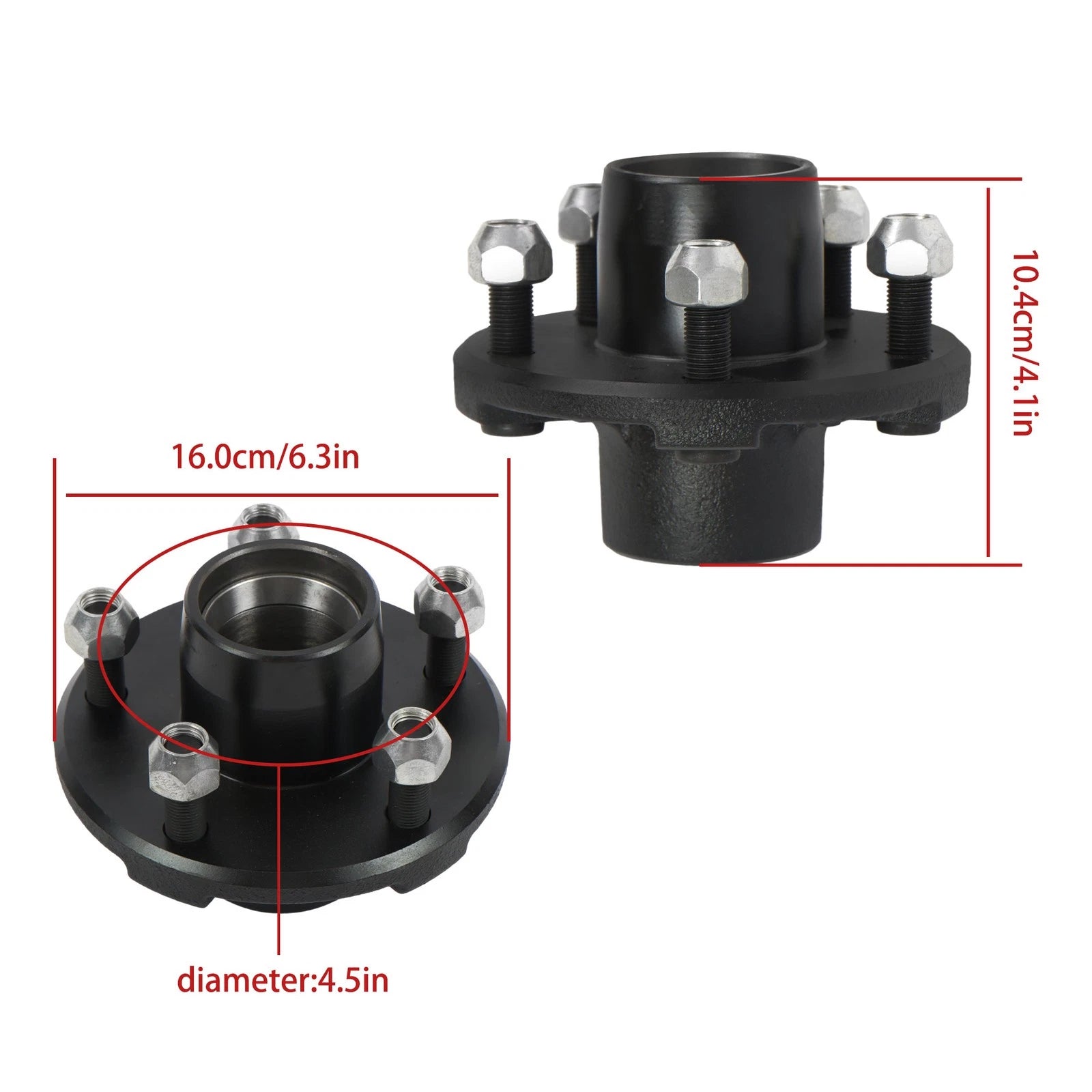 Set of 2 Trailer Hub Kits for 2000 lbs Spindle (5 on 4.5")
