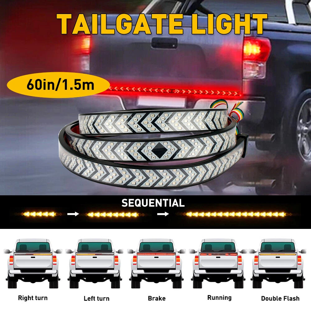 LED 60" Truck Strip Tailgate Turn Signal Brake Light Bar for Jeep Gladiator (2020–2023)