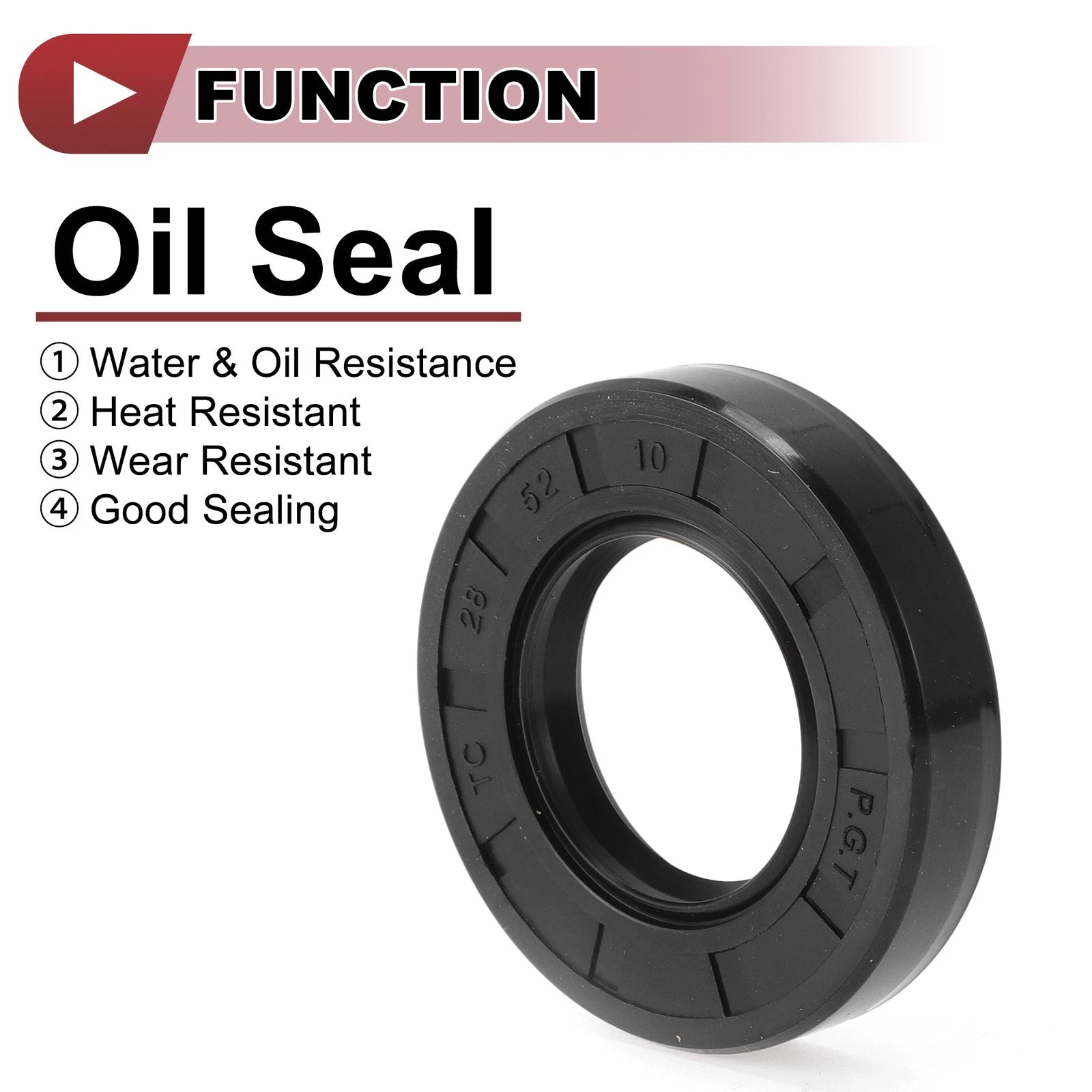 Set of 5 Rotary Shaft Oil Seals 28x52x10mm Nitrile Rubber 672668828533