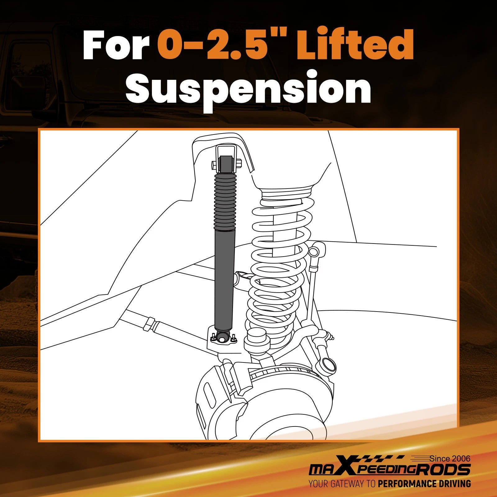 Front Lift Shock Kit for Jeep Gladiator JT (2020-2025) 4WD 2.5"