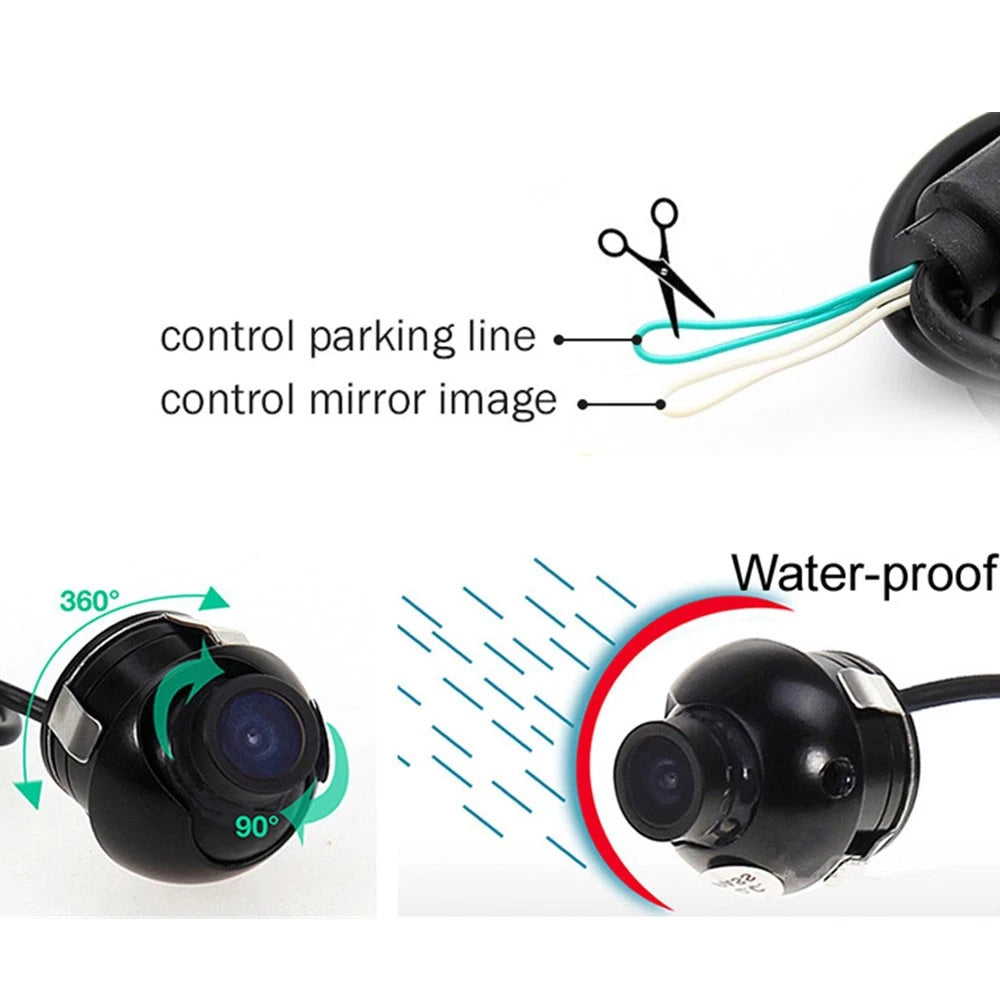 Backup Reverse Parking Camera Kit for Car (Waterproof, 170º CCD, Night Vision)