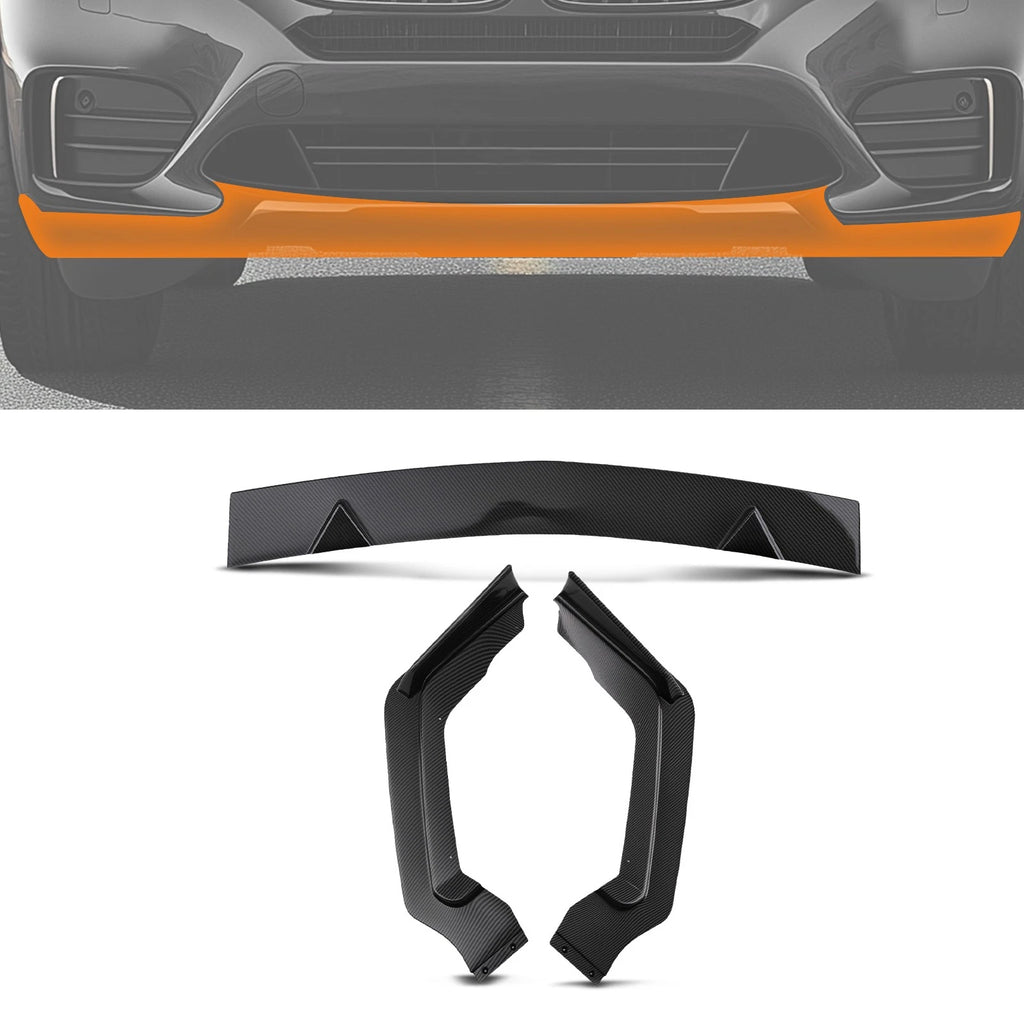 3PC Front Lower Lip Body Kit for Infiniti Q50 Sport (2014–2017) Carbon Style