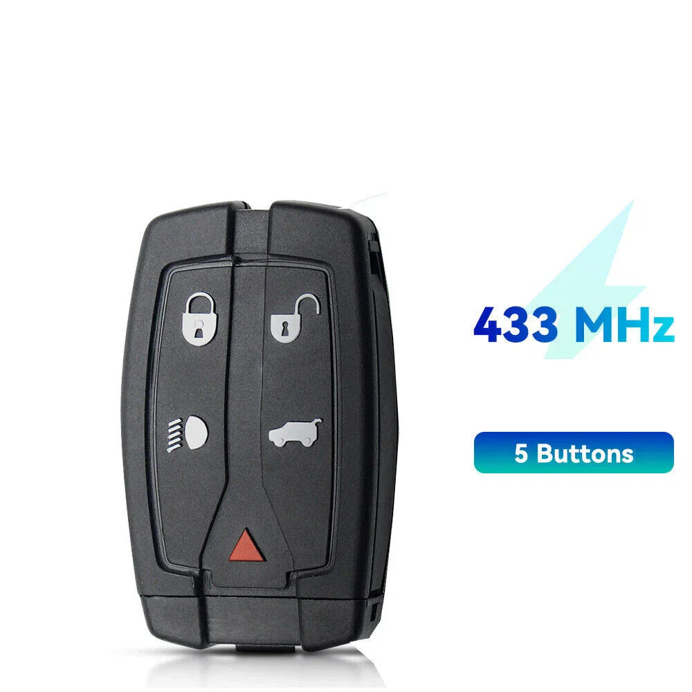 5 Button Remote Key Fob 433MHz Uncut Blade for Land Rover Freelander (2007-2015)