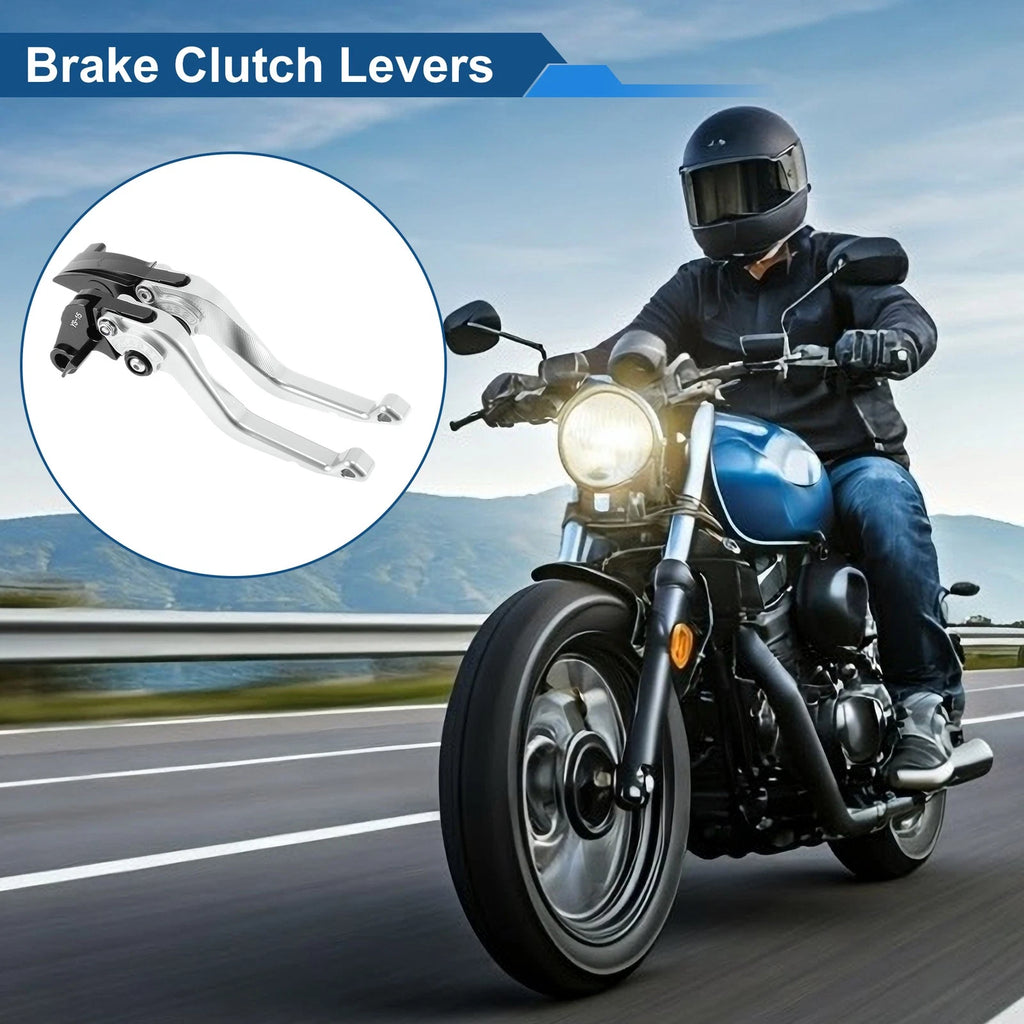 Adjustable Short Brake Clutch Levers for Honda CBR600RR (2003–2006) Silver Tone